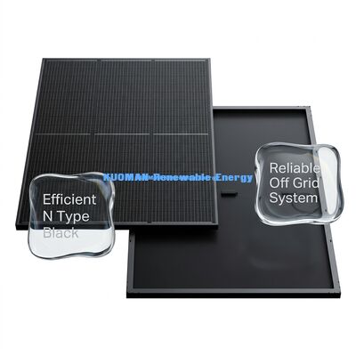 Panel Solar Negro Tipo N de 415W con 22% de Eficiencia y Marco de Aluminio Anodizado