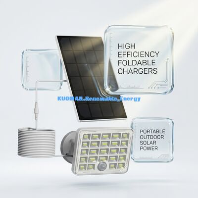 Lámpara solar de detección de 3W a prueba de agua con panel solar portátil de 182 mm x 182 mm para iluminación de seguridad exterior