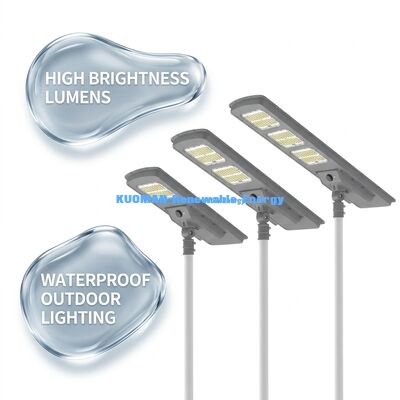 Luz Solar LED Todo en Uno para Calle 220lm/W IP65 Impermeable con Respaldo para 2-3 Días Lluviosos para Iluminación de Carreteras y Jardines