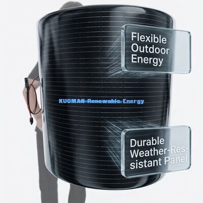 Panel solar flexible de silicio monocristalino de 200W con diseño de fibra de carbono impermeable IP67