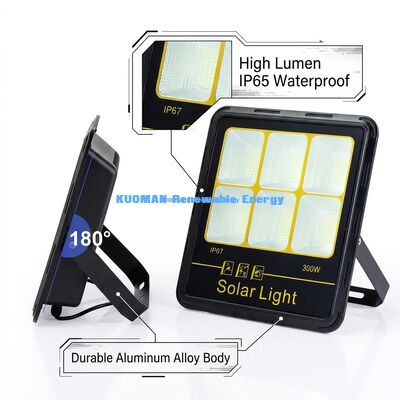 300W LED luz solar de inundación IP65 resistente al agua 15000LM Alta luminosidad con cuerpo de aleación de aluminio para iluminación exterior
