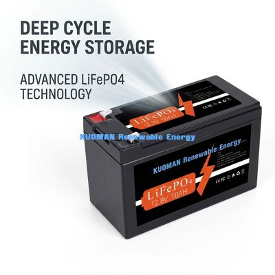 Batería de litio de ciclo profundo 12V 10Ah 128Wh LiFePO4 para almacenamiento de energía y aplicaciones de RV