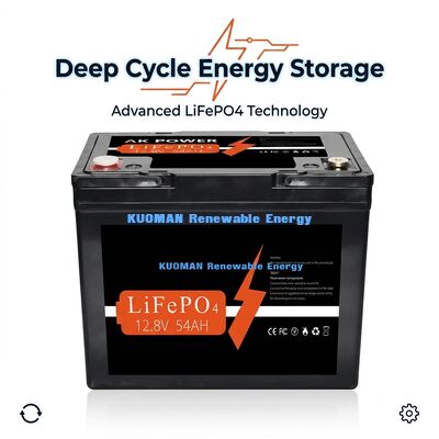 Batería de litio LiFePO4 de 12V 50Ah con 691.2Wh de energía y células prismáticas para aplicaciones de ciclo profundo