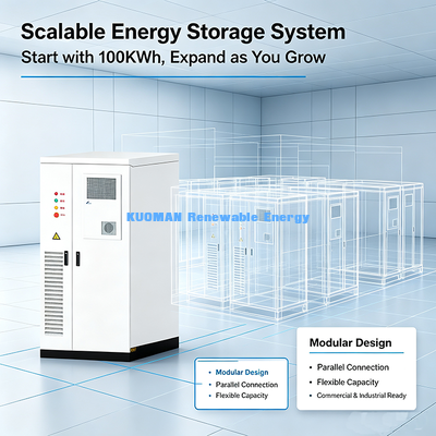 Batería ESS comercial de 100 KWh | Gabinete de almacenamiento de energía LiFePO4 de 50kW para afeitado de pico solar de fábrica y energía de respaldo