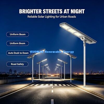 30W LiFePO4 Batería luz solar de calle todo en un diseño resistente al agua exterior lámpara solar LED de carretera