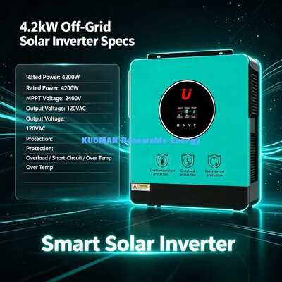 4200VA 24V Inverter híbrido solar 120A MPPT Controlador de carga PV 500V Entrada máxima