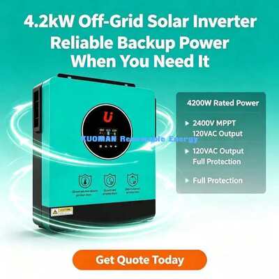 Inversor Híbrido Solar MPPT de 4200W Entrada Fotovoltaica de 60-450VDC Corriente de Carga Solar de 120A