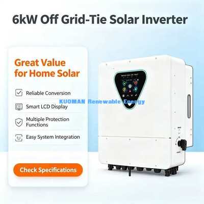 Inversor solar híbrido de 6000W con función paralela 6 unidades Máximo para uso residencial