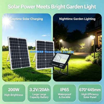 Luz solar de inundación de grado comercial para iluminación exterior de caminos en patios de villas