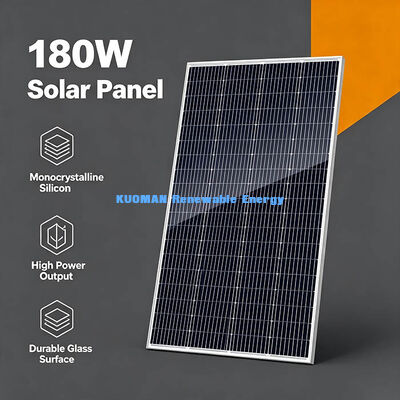 Panel solar fotovoltaico mono de 180-190W con baja pérdida de temperatura para kit de energía de autocaravana y caravana