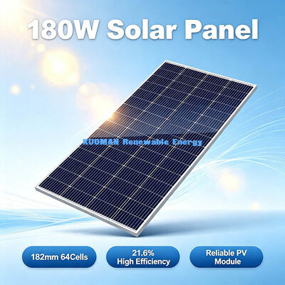 Panel solar monocristalino duradero de 5400Pa resistente al viento de 180-190W para uso en exteriores