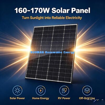 12V de carga 170W Panel solar monocristalino, conector MC4 estándar para el sistema de RV Campervan
