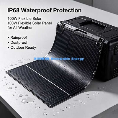 Panel solar flexible de PET negro de 105W, módulo solar de alta eficiencia para balcón, autocaravana y aterrizaje