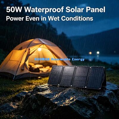 Panel de cargador solar plegable de 50 W duradero, superficie de ETFE, fuente de energía solar fuera de la red