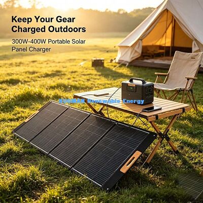Cargador de paneles solares plegable de 300W, fuente de energía solar a prueba de agua fuera de la red para aventuras de campamento