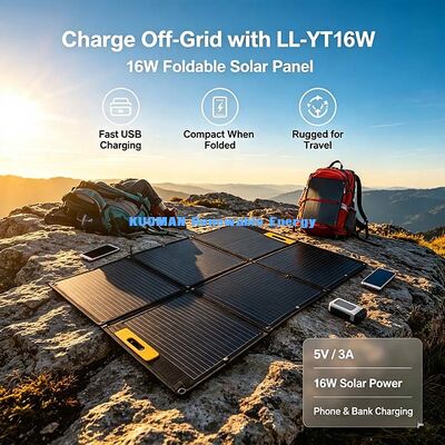 Cargador solar plegable compacto de 16W, panel solar portátil USB-C para actividades de campamento y playa
