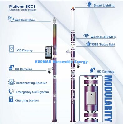 Poste Inteligente Modular con Iluminación LED, Cámara, WiFi y Llamada de Emergencia