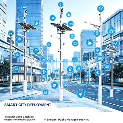 Polo Solar Inteligente 02 ∙ Polo IoT integrado con energía solar para parques, pueblos y áreas públicas