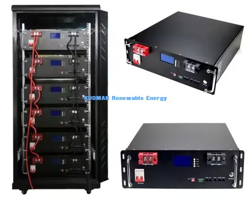 Módulo de Batería en Rack KM 48V 100Ah LiFePO4 con 8000 Ciclos Profundos, Voltaje Nominal de 51.2V y Capacidad de 100Ah