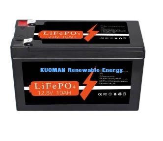 Batería de litio de ciclo profundo 12V 10Ah 128Wh LiFePO4 para almacenamiento de energía y aplicaciones de RV