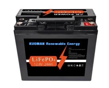 Batería LiFePO4 de 12V 24Ah con 307,2Wh de energía y material de caja ABS para aplicaciones de ciclo profundo