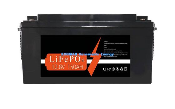 Batería KM 1920Wh 12V 150Ah batería de litio de ciclo profundo con 8000 ciclos para almacenamiento de energía y energía para vehículos recreativos/montacargas/carritos de golf/yates