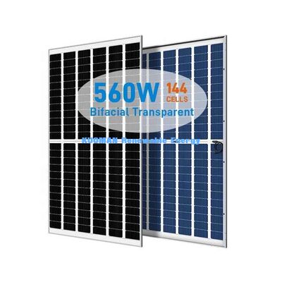 Panel solar mono perc de 540W 550W con 22% de eficiencia y diseño de vidrio sin marco