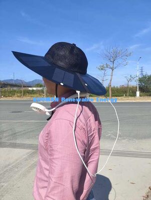 Gorra Solar Portátil Plegable con 22% de Eficiencia y 13W de Potencia - Gorra Solar Recargable con Salida USB-A y Tipo-C