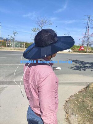 Gorra Solar Portátil Plegable con 22% de Eficiencia y 13W de Potencia - Gorra Solar Recargable con Salida USB-A y Tipo-C