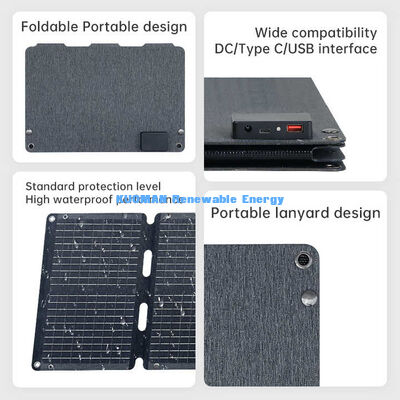 Cargador solar portátil de paneles solares PERC plegables de 40W para teléfonos móviles y computadoras portátiles