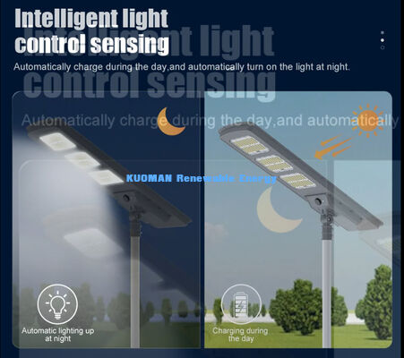Luz Solar LED Todo en Uno para Calle 220lm/W IP65 Impermeable con Respaldo para 2-3 Días Lluviosos para Iluminación de Carreteras y Jardines