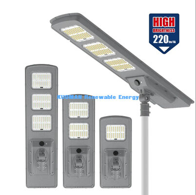 Luz de calle solar todo en uno de alto brillo 60W/80W IP65 impermeable para exteriores, para carreteras y plazas, 220lm/w, larga vida útil