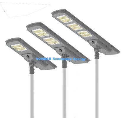 Luz de calle solar todo en uno de alto brillo 60W/80W IP65 impermeable para exteriores, para carreteras y plazas, 220lm/w, larga vida útil