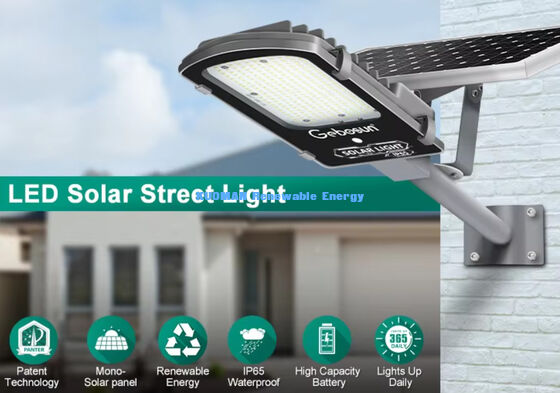 Luz solar de calle dividida IP65 impermeable de 300W-500W con batería LiFePO4 y panel solar