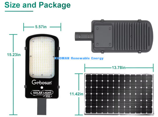Luz Solar de Calle Impermeable IP65 de 300W con Modo de Detección de Movimiento y Panel Solar para Carreteras Urbanas