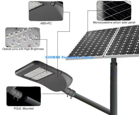 Lámpara Solar LED de Aluminio Impermeable IP65 de 50W para Iluminación Vial Exterior