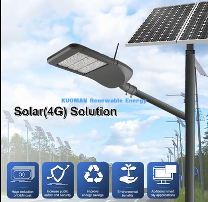 Smart Solar Street Light con IoT 4G, gestión centralizada e IP66 a prueba de agua para ciudades inteligentes