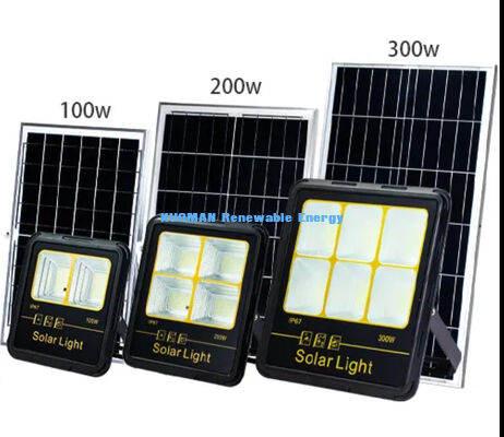 300W LED luz solar de inundación IP65 resistente al agua 15000LM Alta luminosidad con cuerpo de aleación de aluminio para iluminación exterior