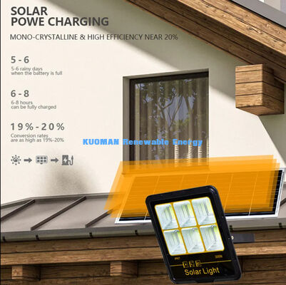 IP65 impermeable 200W-400W luz solar de inundación con 15000LM alta luz LED luz solar de jardín de inundación
