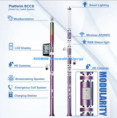 Control Inteligente del Sistema Pantalla LED Poste de Iluminación Exterior Poste de Luces Inteligente Remoto