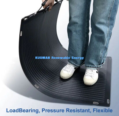 Panel solar flexible bifacial para RV, hogar y viajes, 200W FFC y fibra de carbono