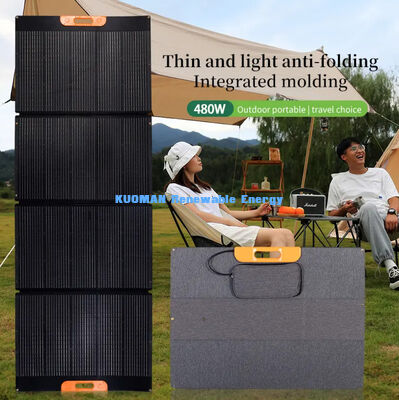 Panel solar plegable portátil de 480W con una eficiencia del 22% y un diseño resistente al clima