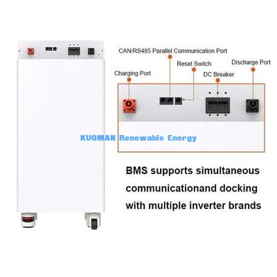 Almacenamiento de batería doméstica KM 48V 300Ah LiFePO4 de montaje en pared con 8000 ciclos y monitorización en tiempo real