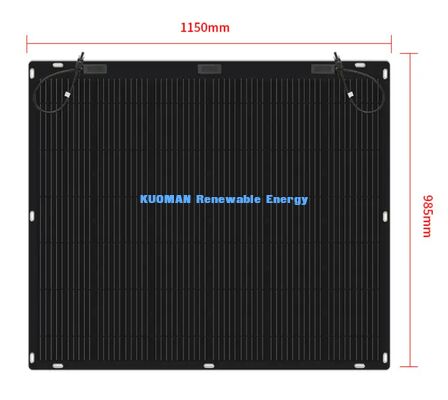 Panel Solar Flexible Ecológico de 200W con Caja de Conexiones con Clasificación IP67 para Huella de Carbono Cero