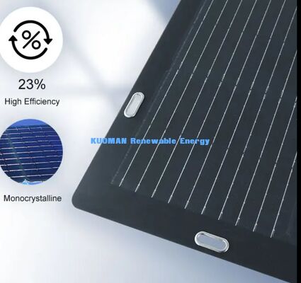 Panel solar monocristalino flexible de 50W con apoyo adhesivo fácil de pelar y pegar para aventuras al aire libre