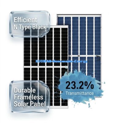 Panel solar mono perc de 540W 550W con 22% de eficiencia y diseño de vidrio sin marco
