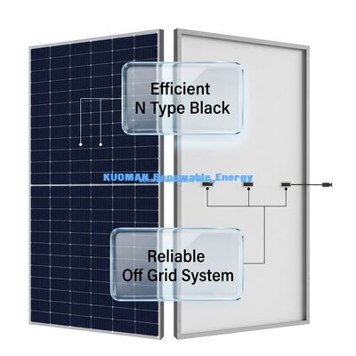 Panel solar monocristalino de tipo N 410W-430W con caja de unión IP68 para sistemas de energía personalizados