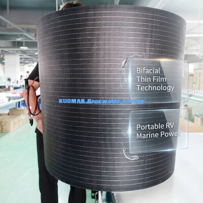 Panel solar flexible de silicio monocristalino de 200W con diseño de fibra de carbono impermeable IP67