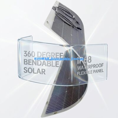 Panel solar flexible bifacial plegable a 360 grados 200W IP68 a prueba de agua con fibra de carbono