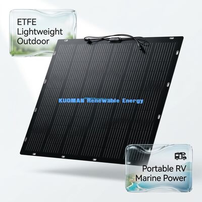 Panel solar flexible e impermeable IP68 de 100W y 360° para techos y barcos con certificación FCC